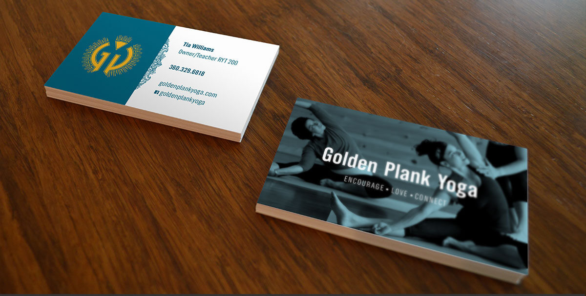 Golden Plank Yoga business cards